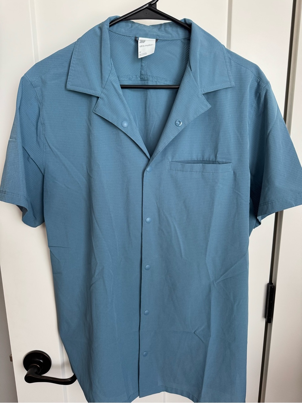 all in motion Blue Short-Sleeve Button Down Camp Shirt
